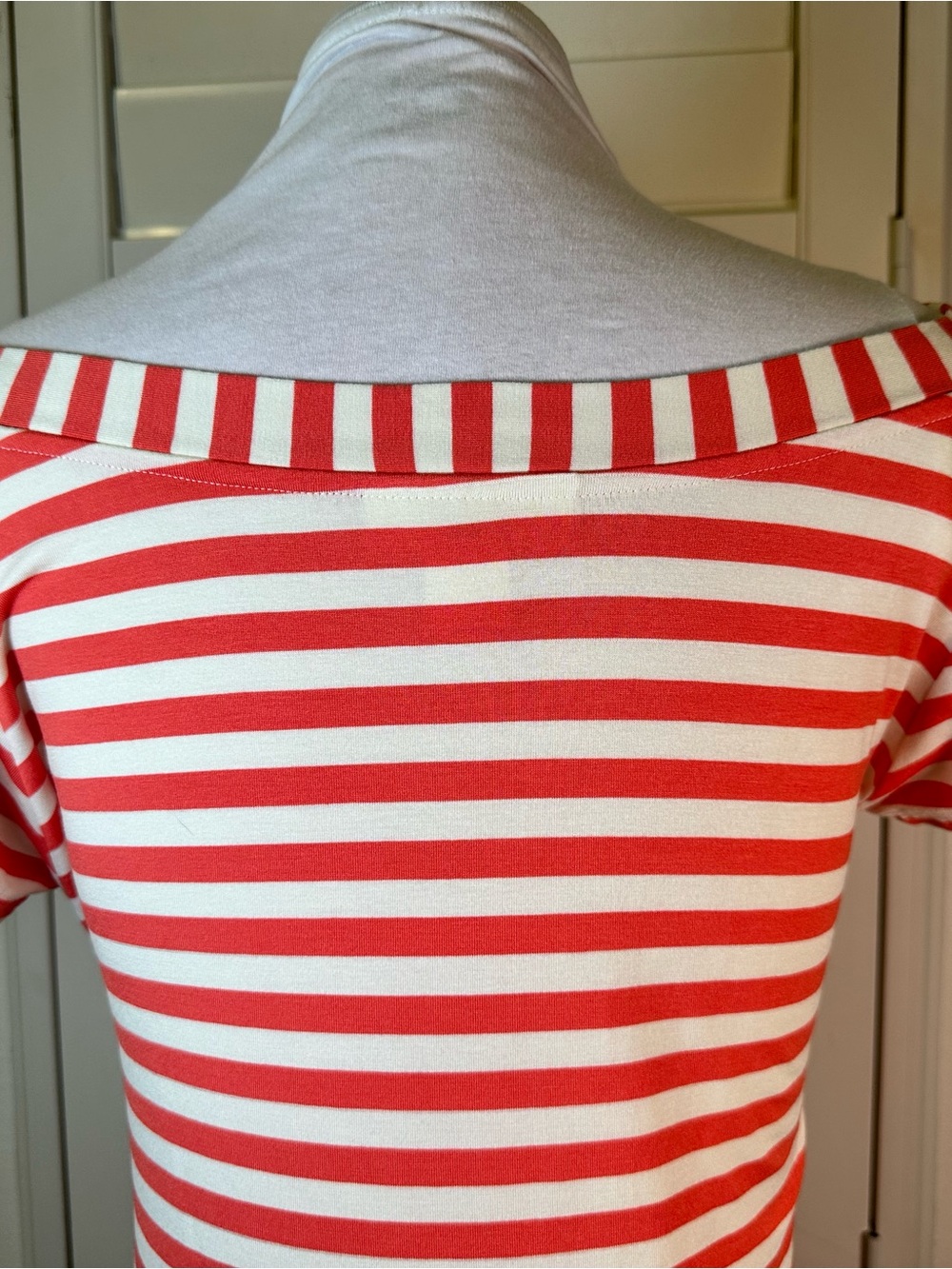 Skye's the Limit Red and White Striped Boatneck Tee
